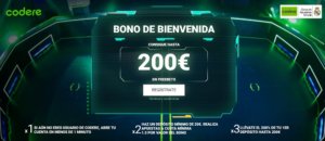 Codere 200€ Bono de Bienvenida Apuestas Deportivas Oferta de Bienvenida