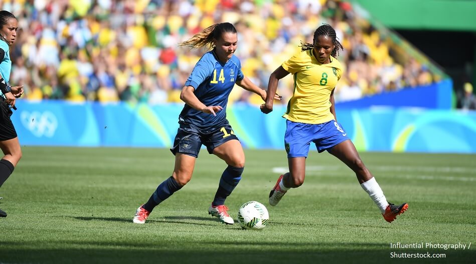 Women football Brasil vs Sweden