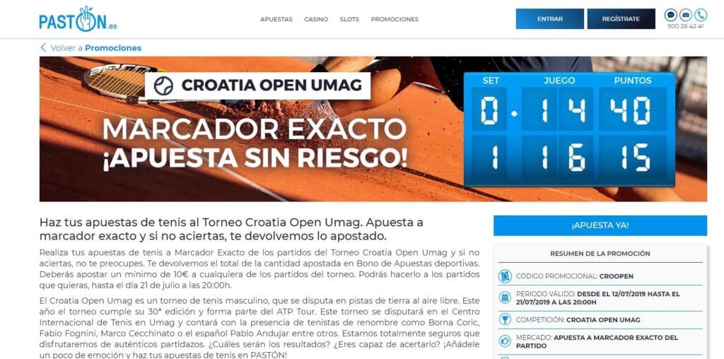 Paston devolucion open tenis croacia UMAG