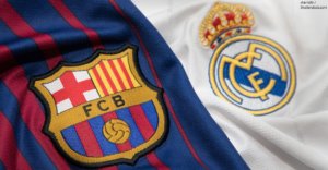 El Clasico Barcelona vs Real Madrid Logos T Shirt BANNER