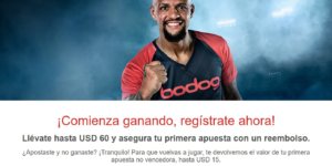 BODOG apuestas deportivas Bono Bienvenida 60 USD peru Chile Argentina MExico