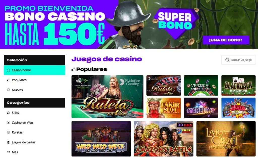 VERSUS Casa de apuestas con Casino online de Ruleta Poker BlackJack legal en España